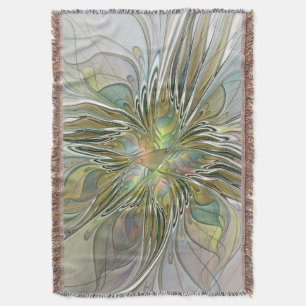 Blumenfantasie Modernes Fraktal Blume mit Gold Decke