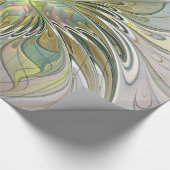 Blumenfantasie Modernes Fraktal Blume mit Gold Geschenkpapier (Ecke)