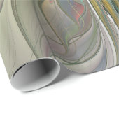 Blumenfantasie Modernes Fraktal Blume mit Gold Geschenkpapier (Rolleneckpunkt)