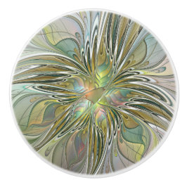 Blumenfantasie Modernes Fraktal Blume mit Gold Keramikknauf