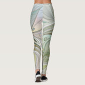Blumenfantasie Modernes Fraktal Blume mit Gold Leggings (Rückseite)