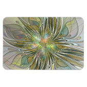 Blumenfantasie Modernes Fraktal Blume mit Gold Magnet (Horizontal)