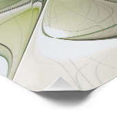 Blumenfantasie Modernes Fraktal Blume mit Gold Poster (Ecke)