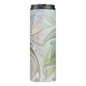 Blumenfantasie Modernes Fraktal Blume mit Gold Thermosbecher (Rückseite)