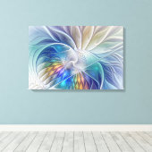 Blumenfantasy, Abstrakte Blume Triptych Leinwanddruck (Insitu (Holzboden))