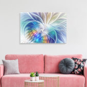 Blumenfantasy, Abstrakte Blume Triptych Leinwanddruck (Insitu (Wohnzimmer))