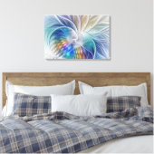 Blumenfantasy, Abstrakte Blume Triptych Leinwanddruck (Insitu (Schlafzimmer))