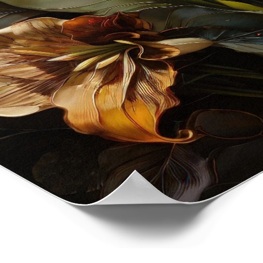 Blumenfantasy - Blume - Digitalkunstposter Poster (Ecke)