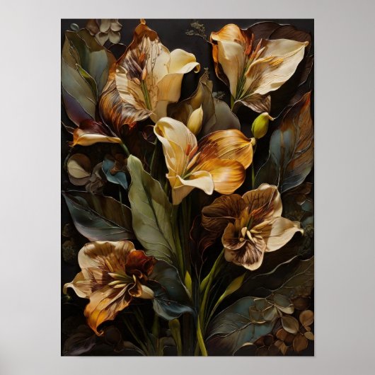 Blumenfantasy - Blume - Digitalkunstposter Poster (Vorne)