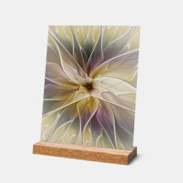 Blumenfantasy Gold Angelpflanzung Abstraktes Frakt Acrylschild