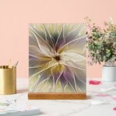 Blumenfantasy Gold Angelpflanzung Abstraktes Frakt Acrylschild (Hochzeit)