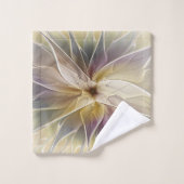 Blumenfantasy Gold Angelpflanzung Abstraktes Frakt Badhandtuch Set (Waschlappen)
