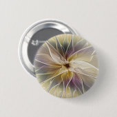 Blumenfantasy Gold Angelpflanzung Abstraktes Frakt Button (Vorne & Hinten)