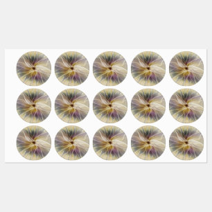 Blumenfantasy Gold Angelpflanzung Abstraktes Frakt Etiketten