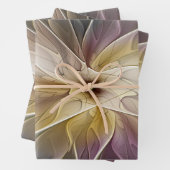 Blumenfantasy Gold Angelpflanzung Abstraktes Frakt Geschenkpapier Set (Beispiel)