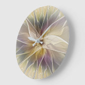 Blumenfantasy Gold Angelpflanzung Abstraktes Frakt Große Wanduhr (Winkel)
