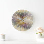 Blumenfantasy Gold Angelpflanzung Abstraktes Frakt Große Wanduhr (Zuhause)