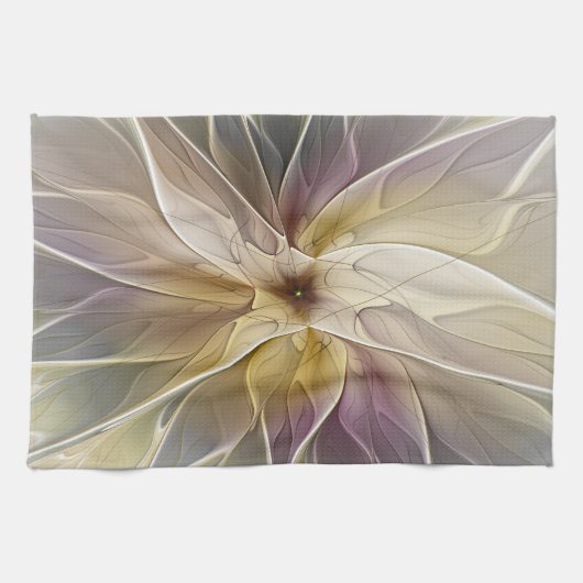 Blumenfantasy Gold Angelpflanzung Abstraktes Frakt Handtuch (Horizontal)