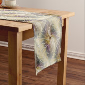 Blumenfantasy Gold Angelpflanzung Abstraktes Frakt Kurzer Tischläufer (Beispiel)