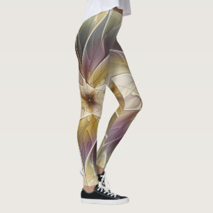 Blumenfantasy Gold Angelpflanzung Abstraktes Frakt Leggings