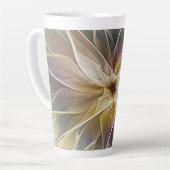 Blumenfantasy Gold Angelpflanzung Abstraktes Frakt Milchtasse (Linke Ecke)