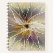 Blumenfantasy Gold Angelpflanzung Abstraktes Frakt Notizblock (Vorderseite)