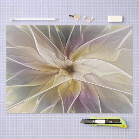 Blumenfantasy Gold Angelpflanzung Abstraktes Frakt Seidenpapier (Handwerk)