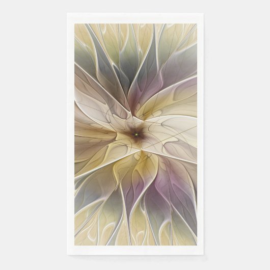 Blumenfantasy Gold Angelpflanzung Abstraktes Frakt Serviette (Vorderseite)