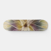 Blumenfantasy Gold Angelpflanzung Abstraktes Frakt Skateboard (Horizontal)