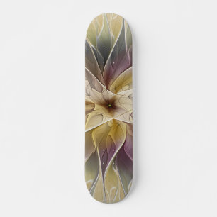 Blumenfantasy Gold Angelpflanzung Abstraktes Frakt Skateboard