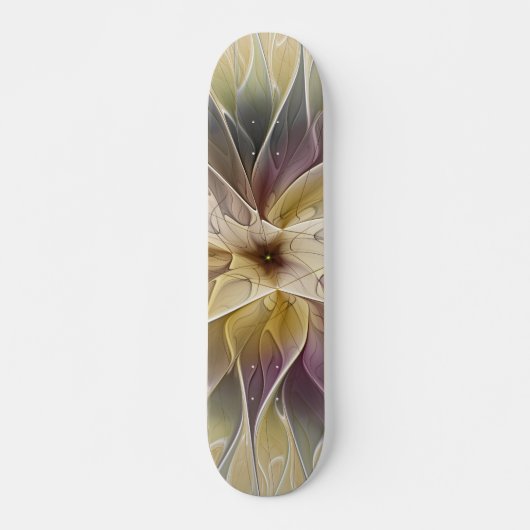 Blumenfantasy Gold Angelpflanzung Abstraktes Frakt Skateboard (Vorne)
