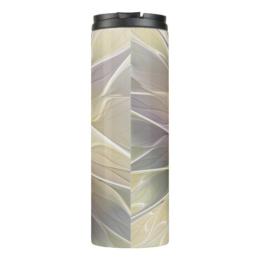 Blumenfantasy Gold Angelpflanzung Abstraktes Frakt Thermosbecher (Rückseite)