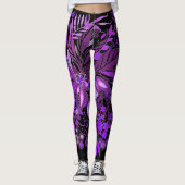 Blumenfantasy Lila Leggings (Vorderseite)