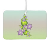 Blumenfantasy Lilac Blume Grüne Formen Fraktal Autolufterfrischer (Rückseite)