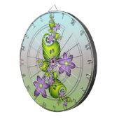 Blumenfantasy Lilac Blume Grüne Formen Fraktal Dartscheibe (Vorderseite rechts)