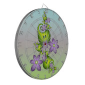 Blumenfantasy Lilac Blume Grüne Formen Fraktal Dartscheibe (Vorderseite Links)
