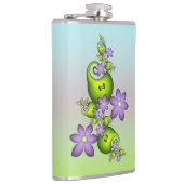 Blumenfantasy Lilac Blume Grüne Formen Fraktal Flachmann (Rechts)