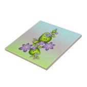 Blumenfantasy Lilac Blume Grüne Formen Fraktal Fliese (Seite)