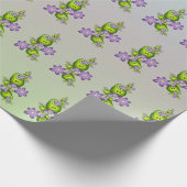 Blumenfantasy Lilac Blume Grüne Formen Fraktal Geschenkpapier (Ecke)