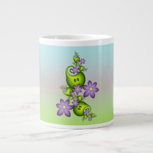 Blumenfantasy Lilac Blume Grüne Formen Fraktal Jumbo-Tasse