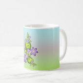 Blumenfantasy Lilac Blume Grüne Formen Fraktal Kaffeetasse (VorderseiteRechts)