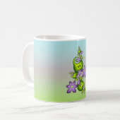 Blumenfantasy Lilac Blume Grüne Formen Fraktal Kaffeetasse (Vorderseite Links)