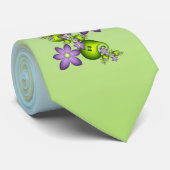 Blumenfantasy Lilac Blume Grüne Formen Fraktal Krawatte (Gerollt)