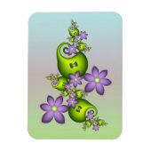 Blumenfantasy Lilac Blume Grüne Formen Fraktal Magnet (Vertikal)