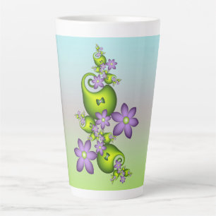 Blumenfantasy Lilac Blume Grüne Formen Fraktal Milchtasse