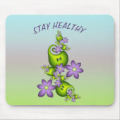 Blumenfantasy Lilac Blume Grüne Formen Fraktal Mousepad (Vorne)