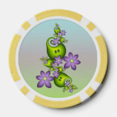Blumenfantasy Lilac Blume Grüne Formen Fraktal Pokerchips (Rückseite)