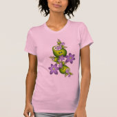 Blumenfantasy Lilac Blume Grüne Formen Fraktal T-Shirt (Vorderseite)