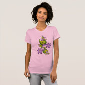 Blumenfantasy Lilac Blume Grüne Formen Fraktal T-Shirt (Vorne ganz)