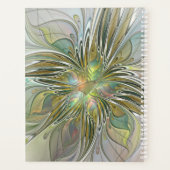 Blumenfantasy Modernes Fraktal Blume W. Goldene Be Planer (Rückseite)